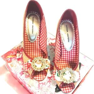 Chinese Laundry peep toe raffia heels